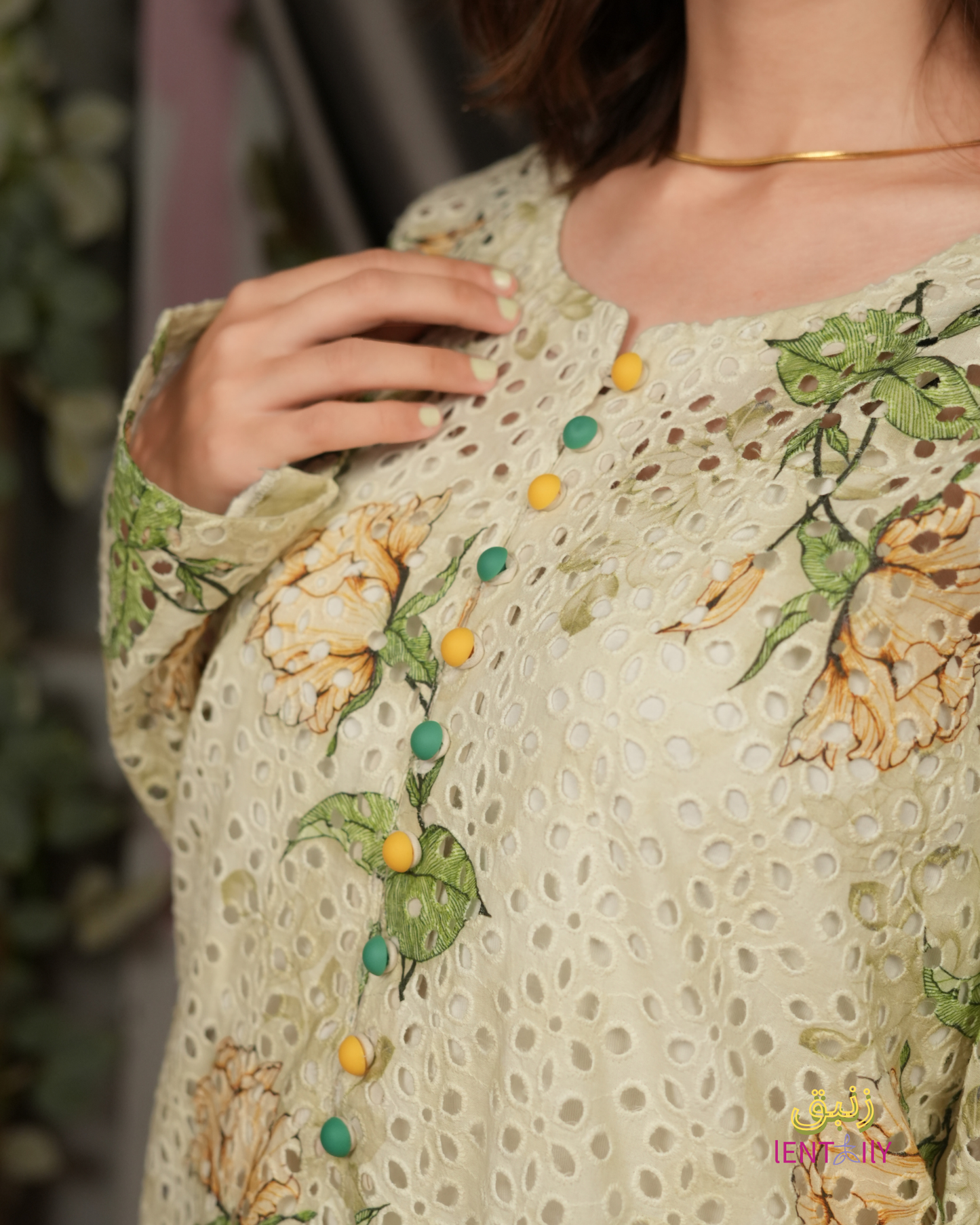 Zanbaq – Yellow Chikankari Lawn Shirt