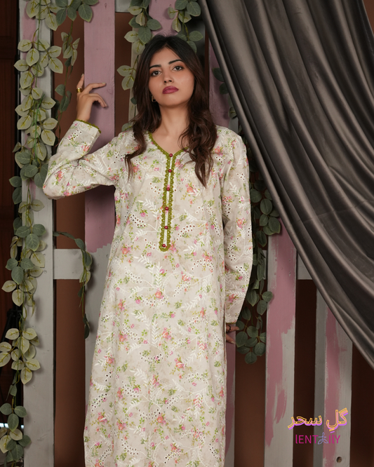 Gul-e-Seher – Chikankari Eyelet Lawn Shirt