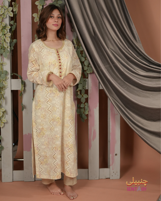 Chambeli – Classic Beige Chikankari Shirt