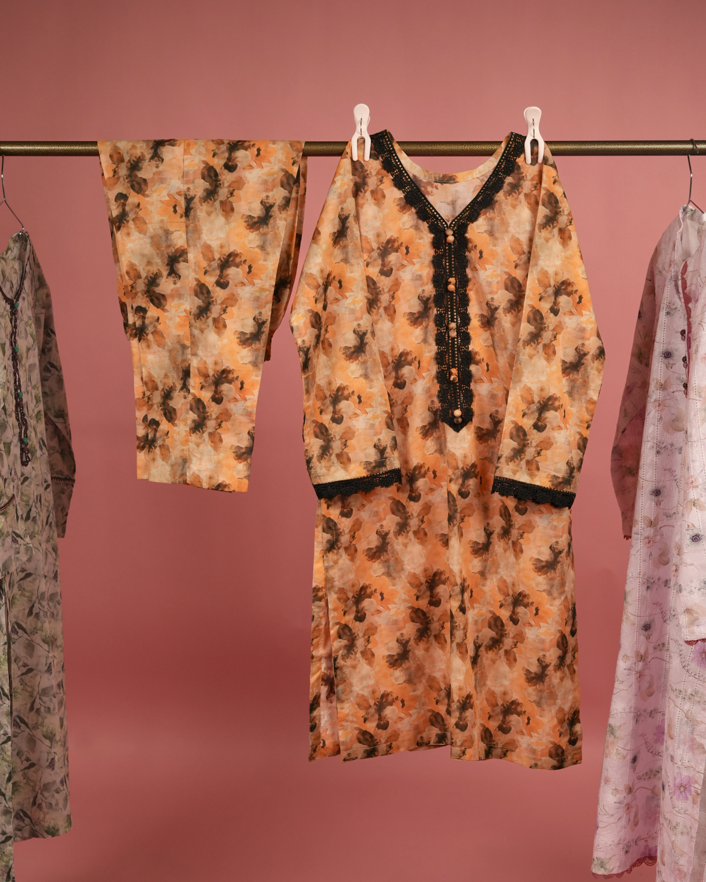 Orchid 02 – Rust Floral Lawn Co-ord Set