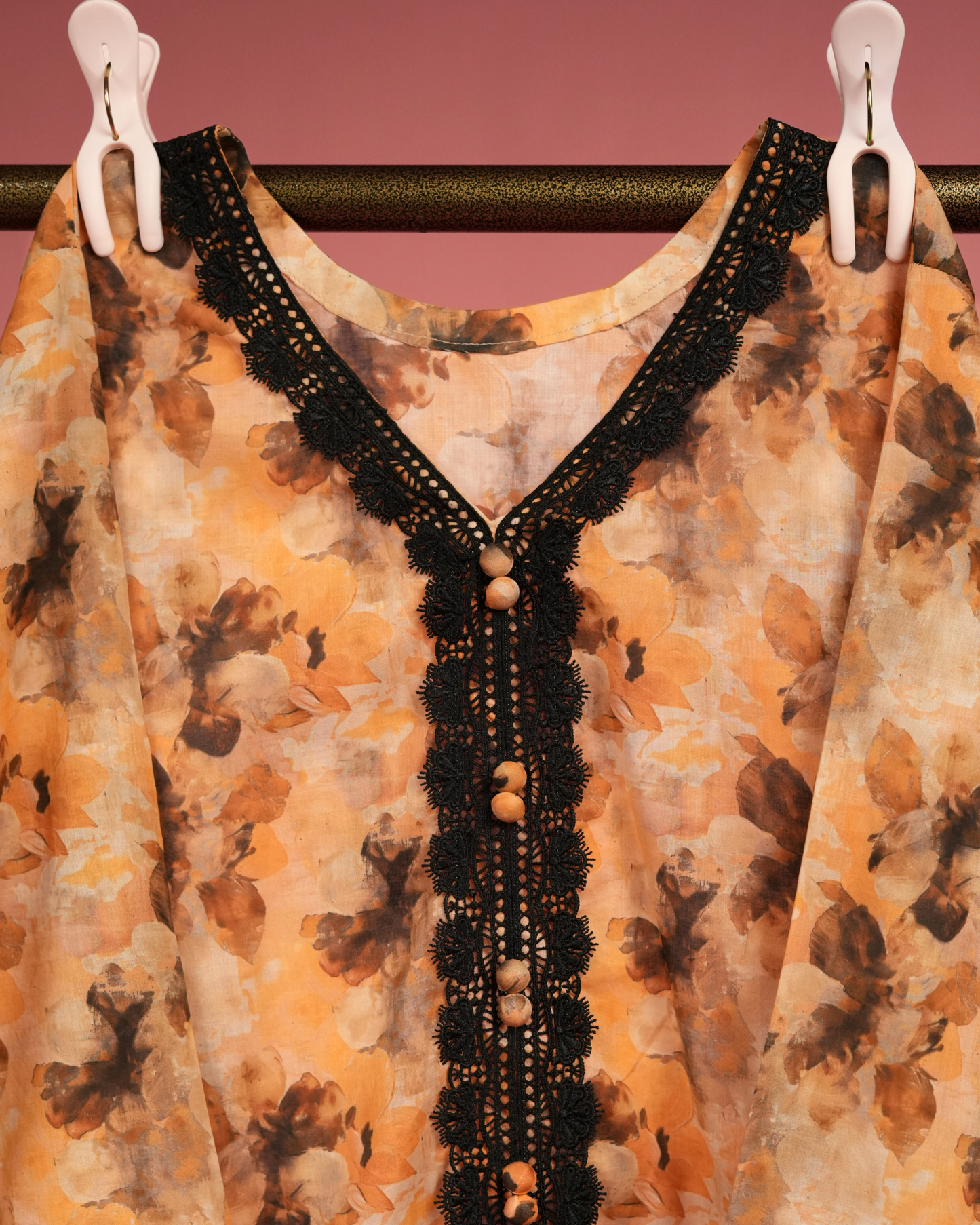 Orchid 02 – Rust Floral Lawn Co-ord Set