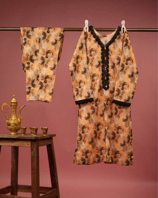 Orchid 02 – Rust Floral Lawn Co-ord Set