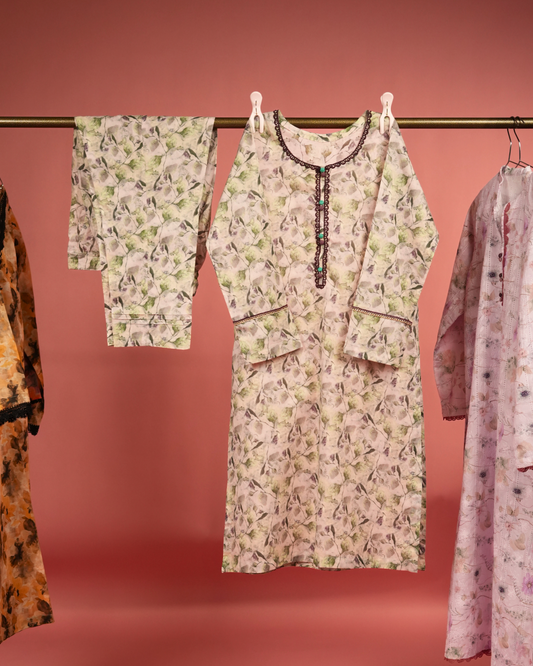 Patchouli 01 – Soft Sage Printed Lawn Co-ord Set