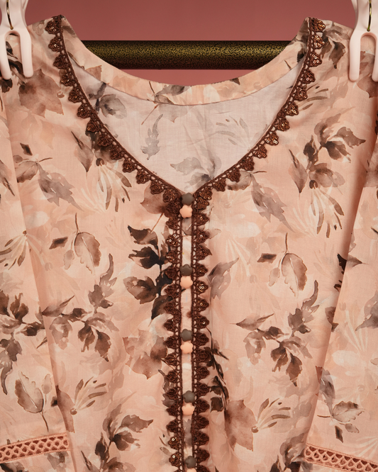 Bougainvillea 02 – Peach Neutral Floral Lawn Set