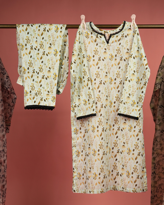 Aester – Yellow-Gold Botanical Lawn Co-ord